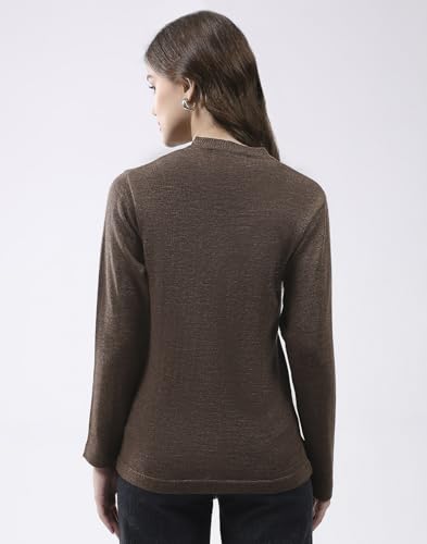 Monte Carlo Women V Neck Cardigan | Regular Fit Full Sleeve Solid Knitwear | Soft Winter Sweater for Casual & Office Wear Coffe M (Pack of 1) - Image 5