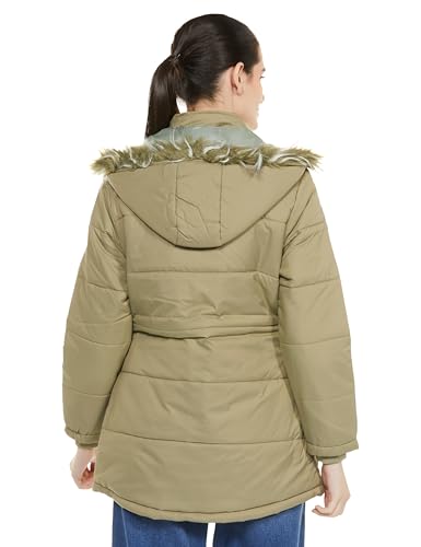 Qube By Fort Collins Women's Polyester Long Length Parka Coat (BD2916AZ_Sage, Medium - Image 4