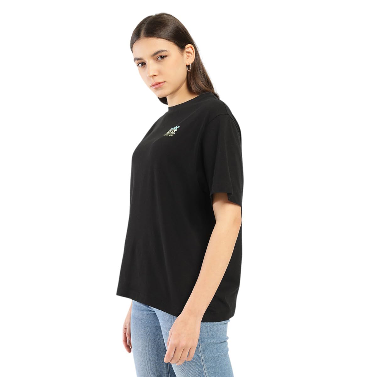 Levi's Women's Solid Oversized Fit T-Shirt (0036B-0003_Standard Black - Image 2