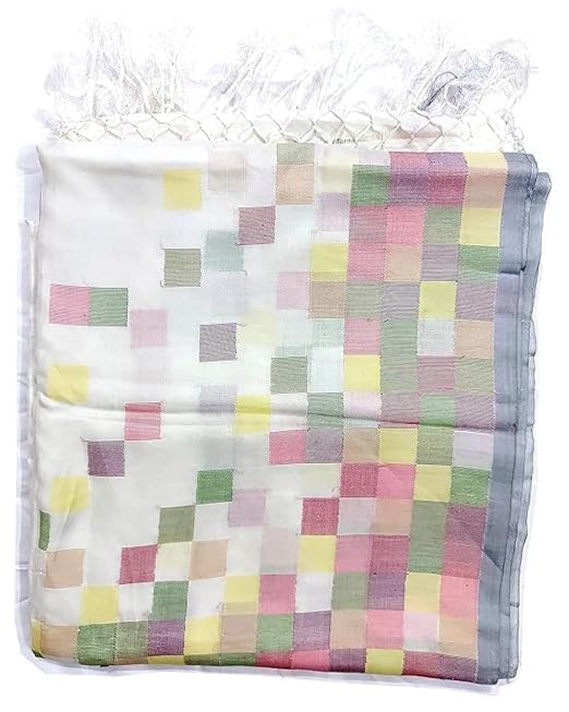 RKRIT Bengalore Silk and Pure Cotton Women's Handloom,White5 - Image 3