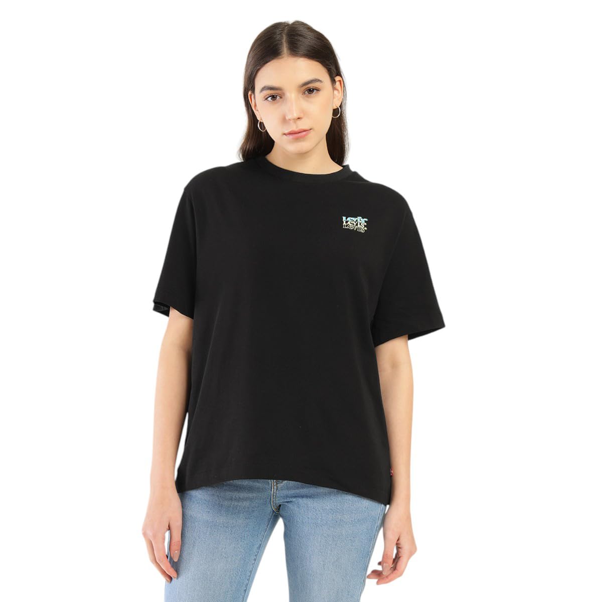 Levi's Women's Solid Oversized Fit T-Shirt (0036B-0003_Standard Black