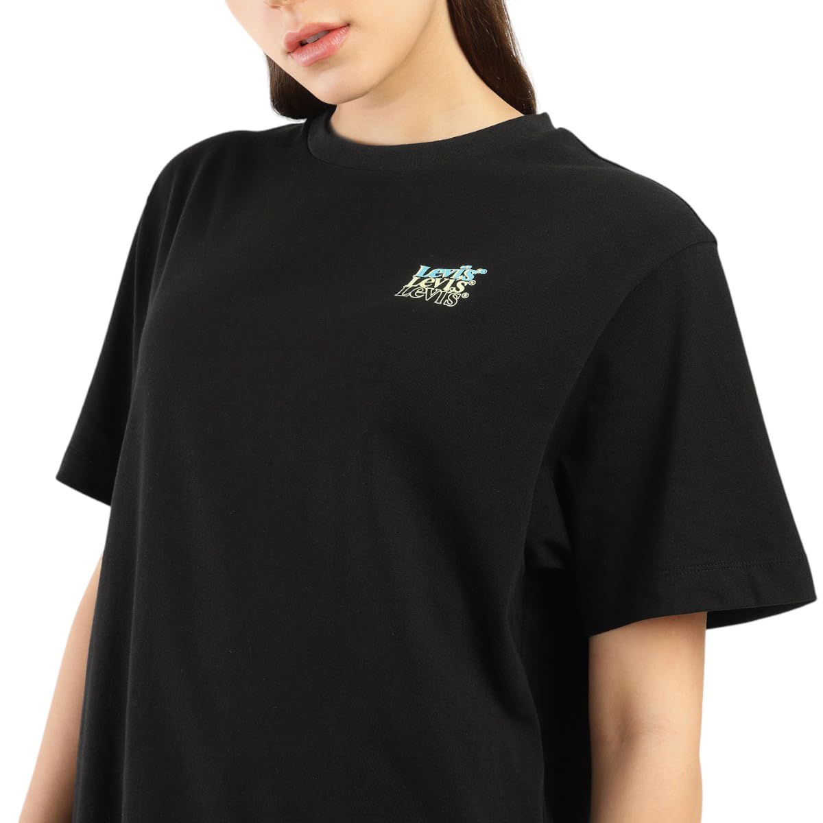 Levi's Women's Solid Oversized Fit T-Shirt (0036B-0003_Standard Black - Image 3