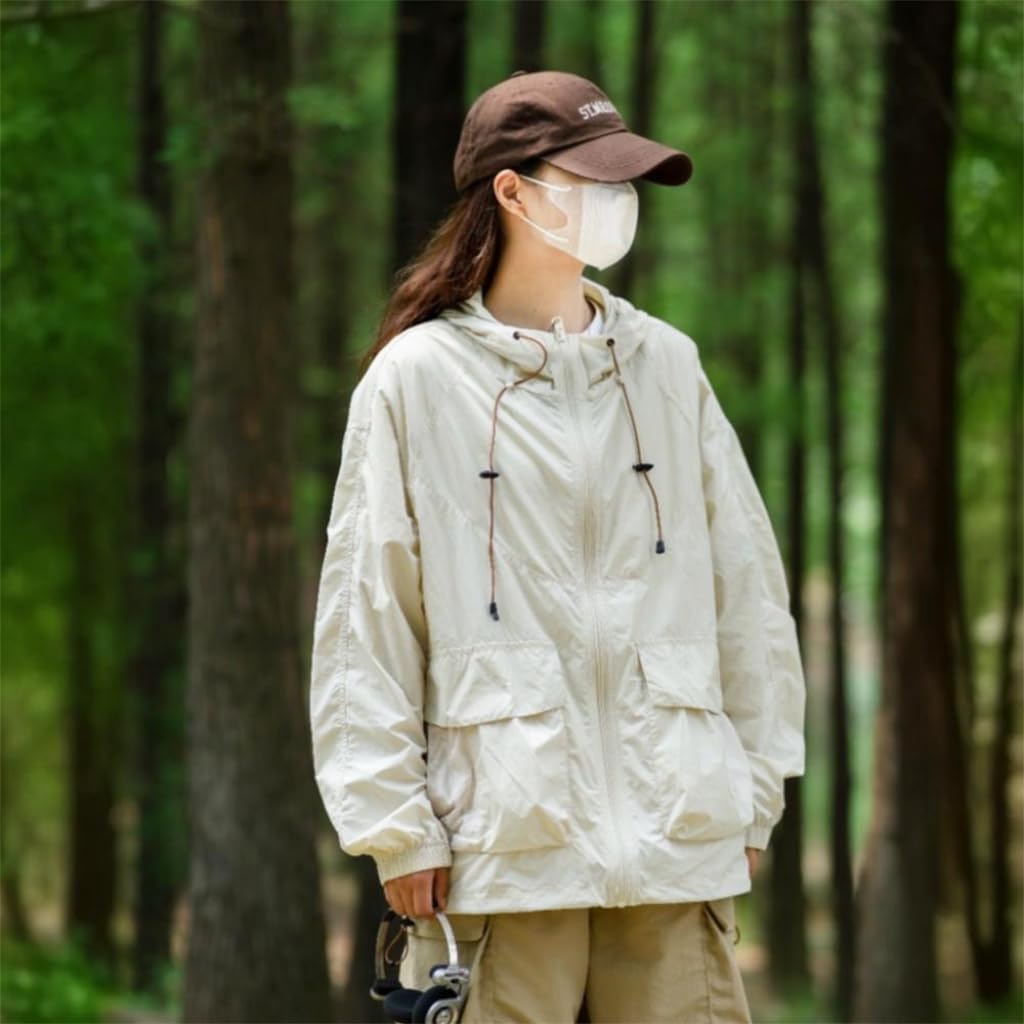 SANNIDHI® Rain Coat for Women and Men, Lightweight Waterproof Jacket Windproof Rain with Adjustabe Hooded jackets for Running Hiking Cycling Travel - Image 2