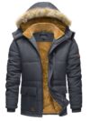 TACVASEN Men's Winter Jacket with Hood Water Repellent Windproof Thicken Parka Winter Coat, Grey, X-Large