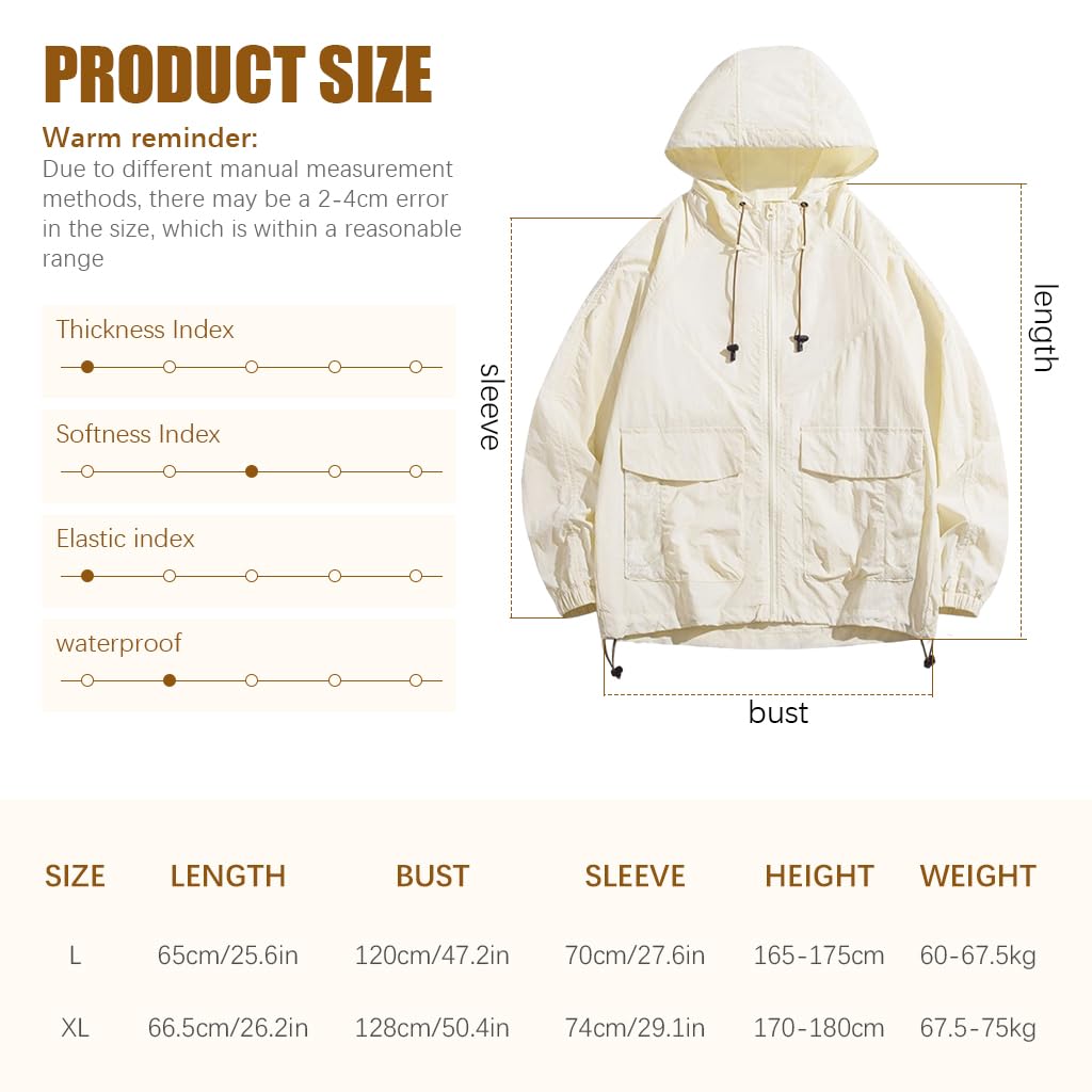 SANNIDHI® Rain Coat for Women and Men, Lightweight Waterproof Jacket Windproof Rain with Adjustabe Hooded jackets for Running Hiking Cycling Travel - Image 7