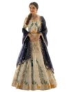 KANTUBA Women’s Lehenga Choli with Heavy Sequence Satin Silk Blend, Embroidered Dupatta & Unstitched Blouse for Wedding & Festival Wear (free size)