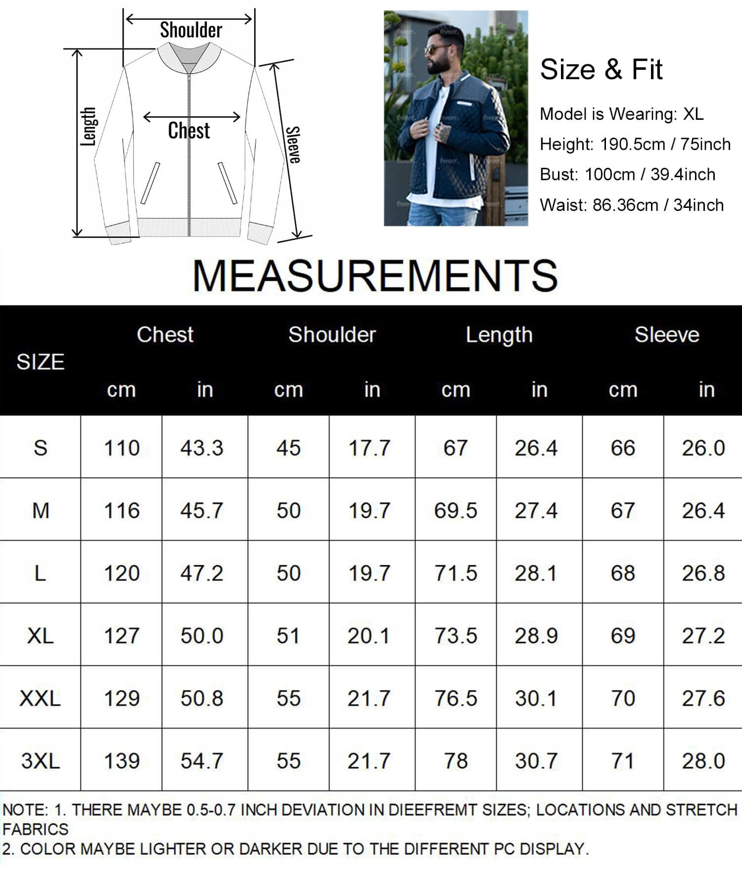 HYPESTFIT Men's Diamond Quilted Puffer Down Jacket Lightweight Business Casual Button Down Shirts, Black, Medium - Image 2