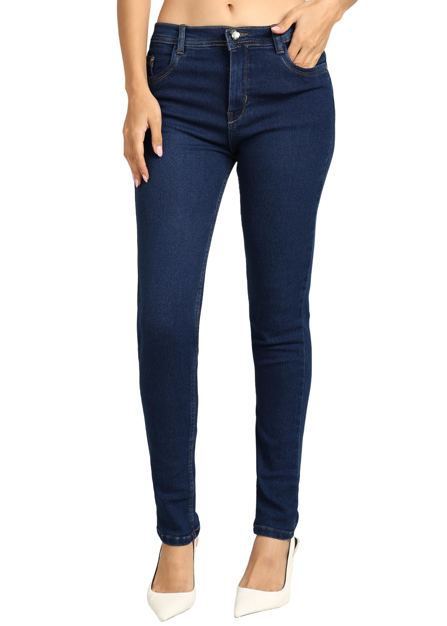 Nifty Women's Denim Stretchable Slim Fit High Waist Jeans (1393N_BSC_40_Basic_Blue_40)