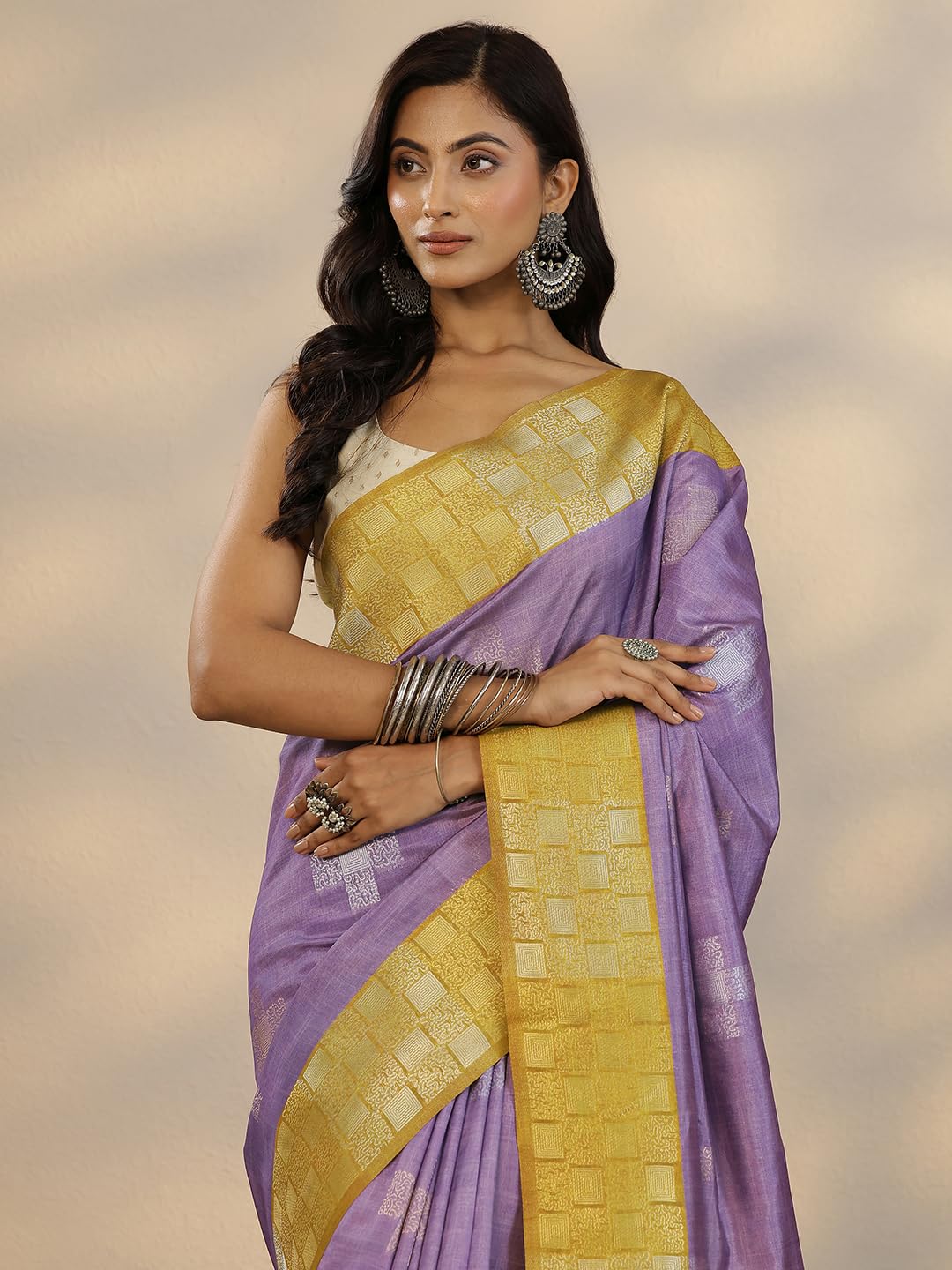 Libas Woven Design Silk blend Saree for Women (92538P) - Image 8
