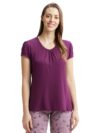 Jockey Women's Modal V - Neck T-Shirt (RX12-0105-PURWI_Purple Wine_X-Large)