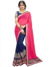 befinitiveprovision Saree Women's Blue Partywear Printed Saree