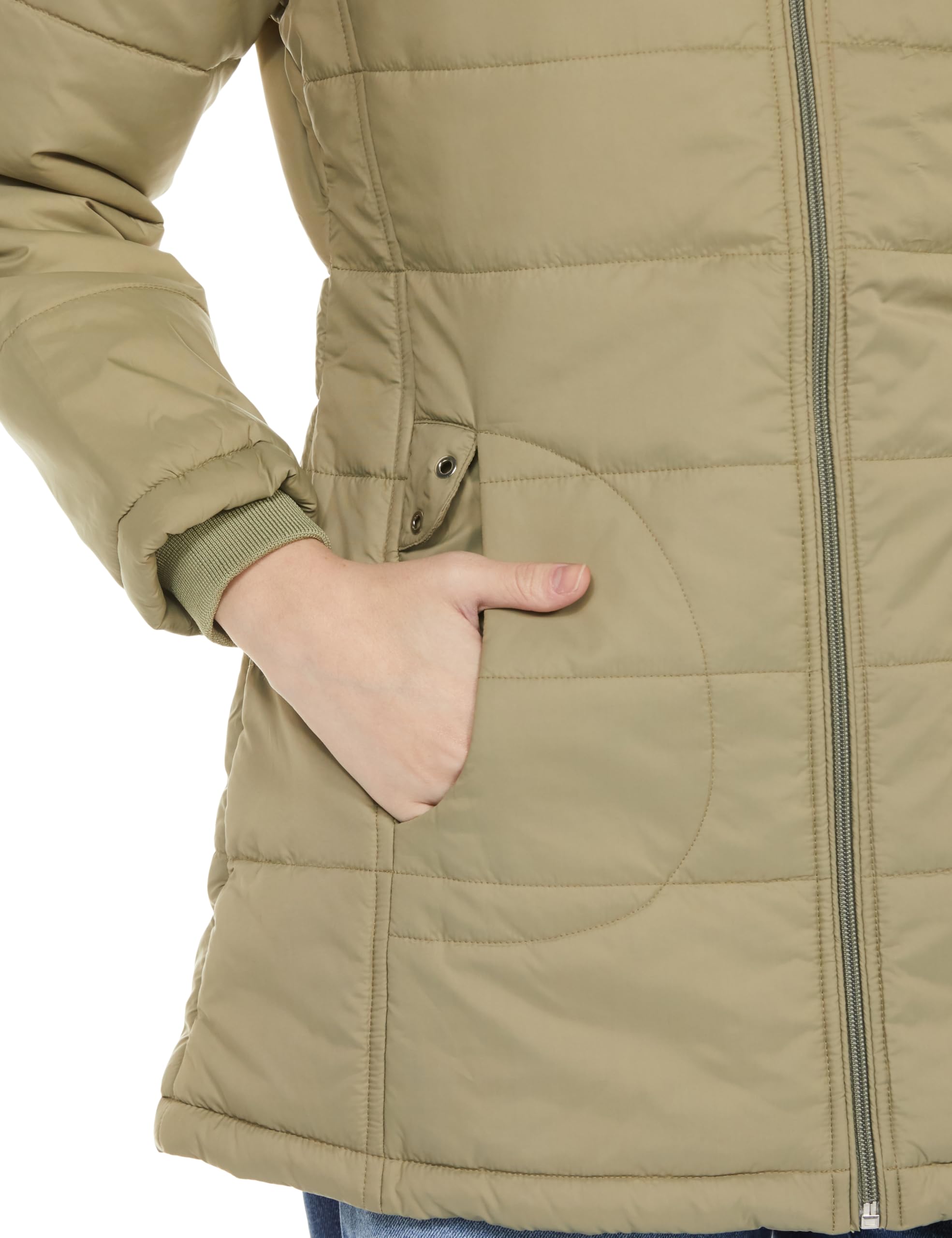 Qube By Fort Collins Women's Polyester Long Length Parka Coat (BD2916AZ_Sage, Medium - Image 2