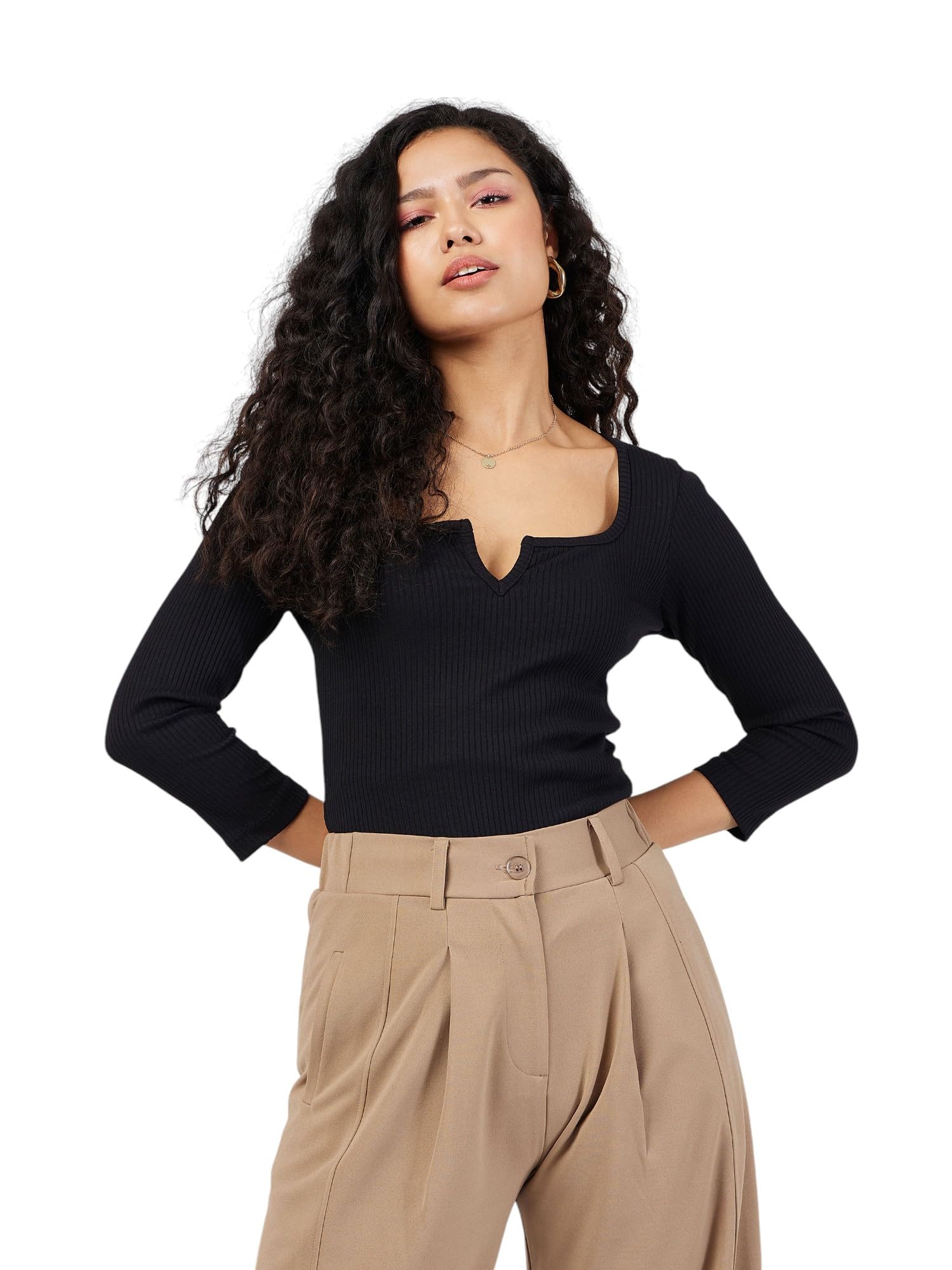 SASSAFRAS Women's Slim Fit Tops (SFTOPS41520