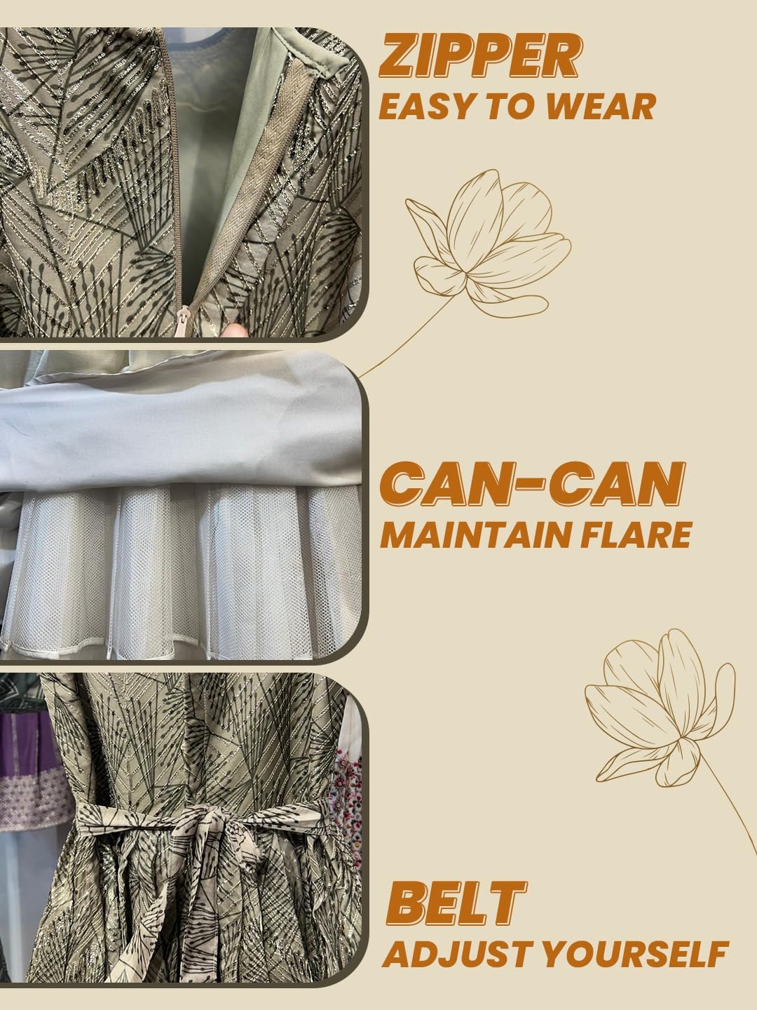 madhuram Women's Georgette Lehenga and Choli with Long Shrug Set for Solid with Heavy Embroidery Work Set(M-2410) (Green, XL) - Image 3