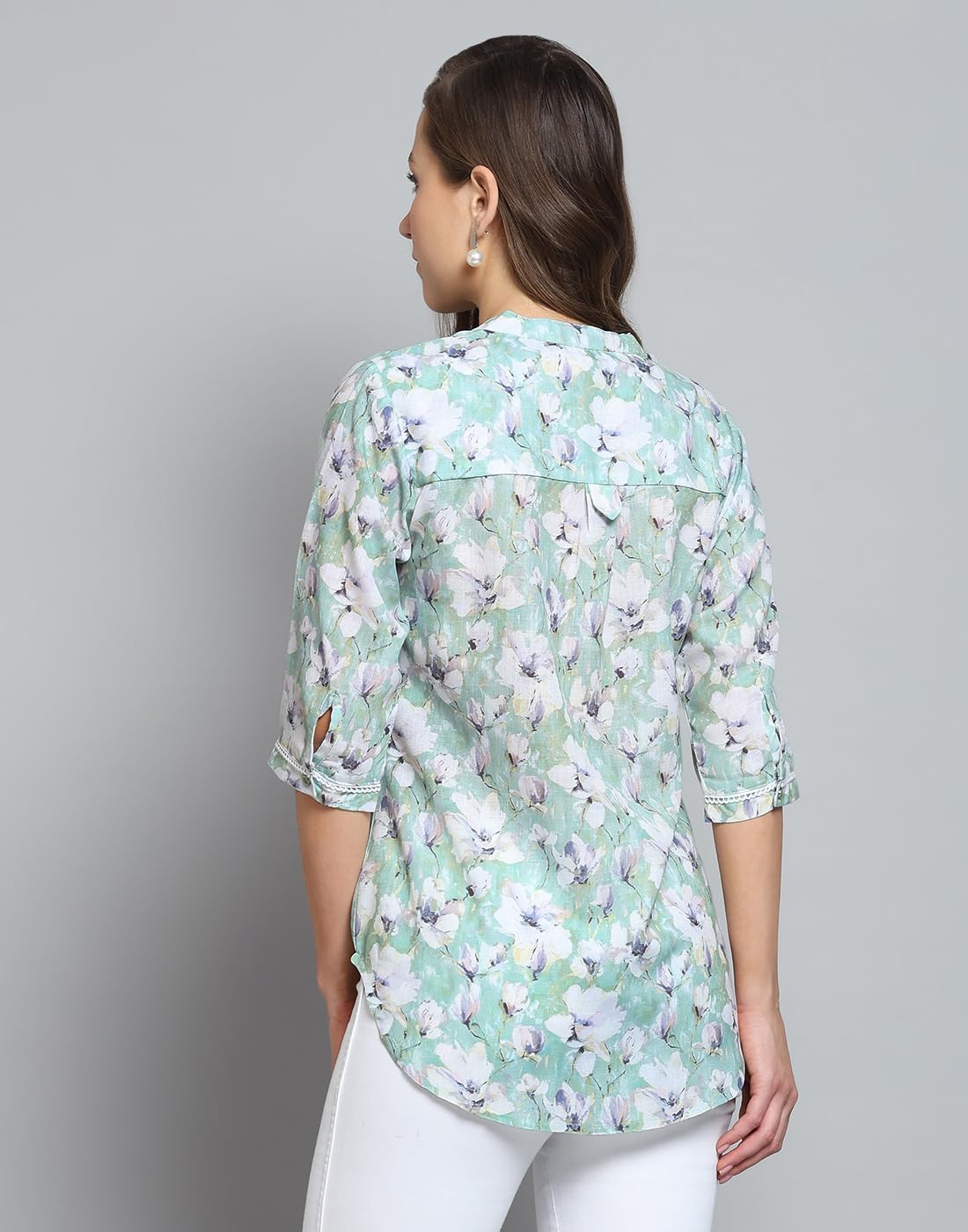 Monte Carlo Women's Printed Round Neck Top | 3/4 Sleeve | Casual Wear | Stylish & Comfortable | Everyday Wear Top for Women Green M (Pack of 1) - Image 5