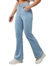 Miss Chase Women's Boot Cut High/Mid Rise Clean Look Regular/Cropped Stretchable Denim Jeans (Plus (MCSS24DEN79-03-324-28, Colorado Blue, 28)