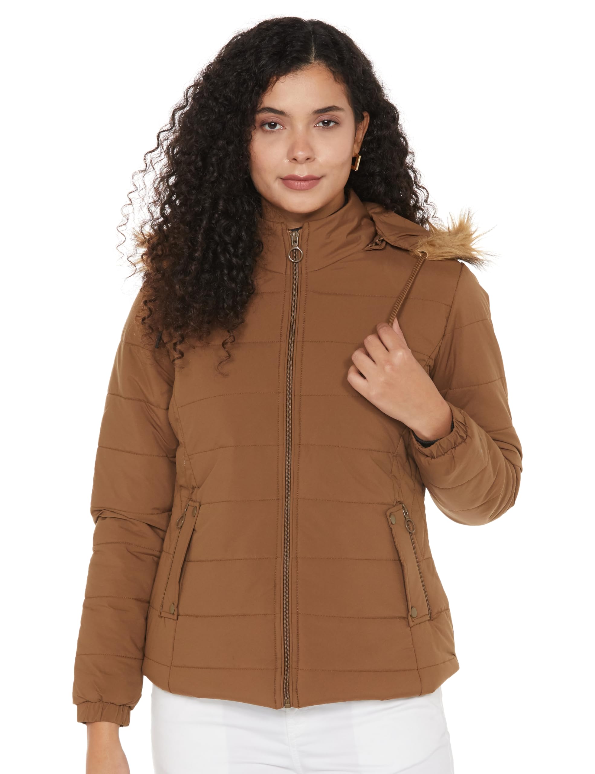 Qube By Fort Collins Women's Parka Coat (BE2913AZ_Khaki