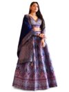PURVAJA Women's Faux Silk lehengacholiset (Aayat-Blue Free Size)