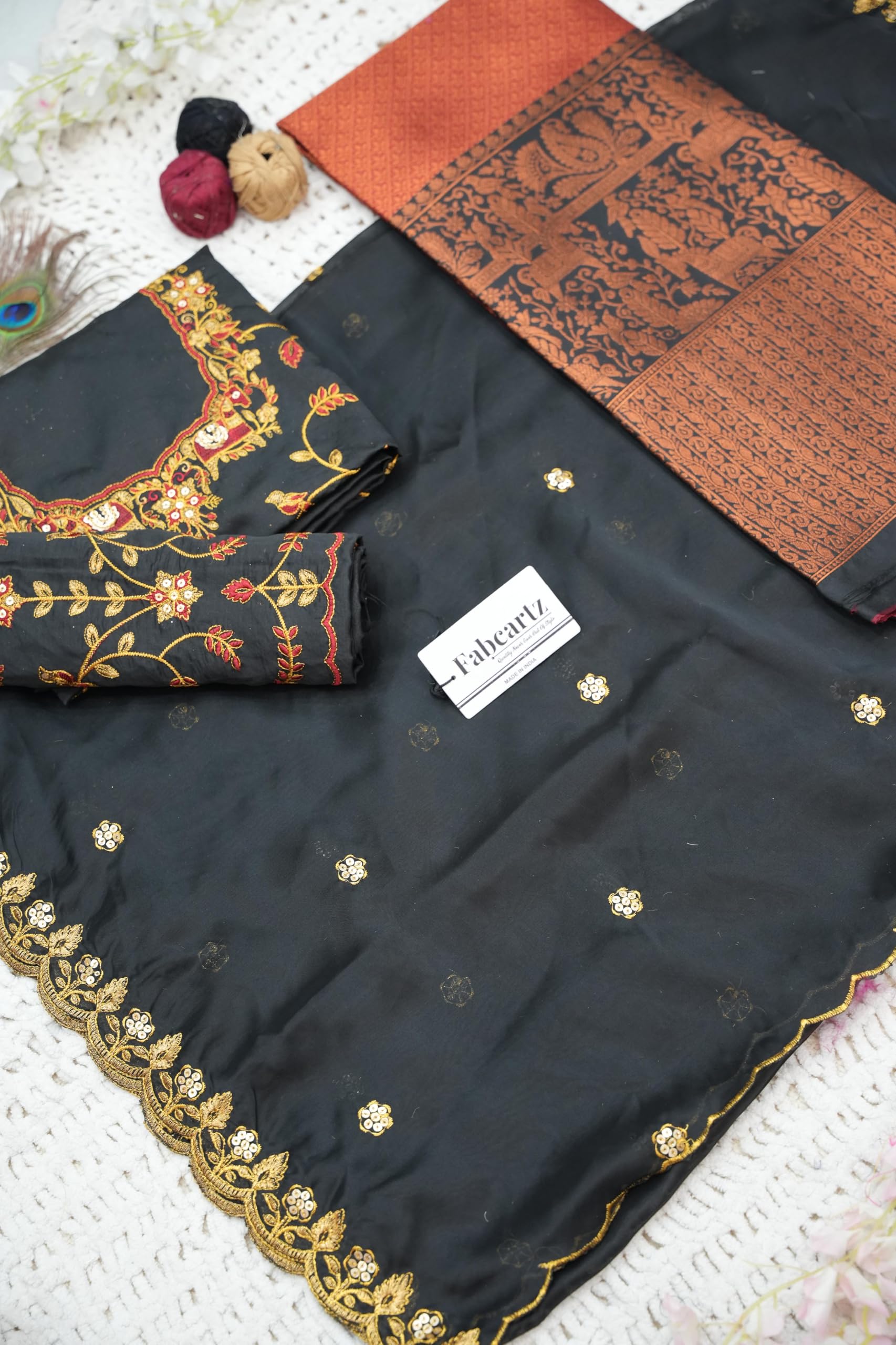 Trendy South Indian Half saree for women's (Maroon) - Image 3