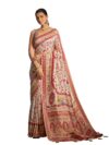 SWORNOF Women Viscose WORNOF Pashmina Saree | Silk with Rich Pallu Design | With Blouse Piece | Soft and Skin Friendly