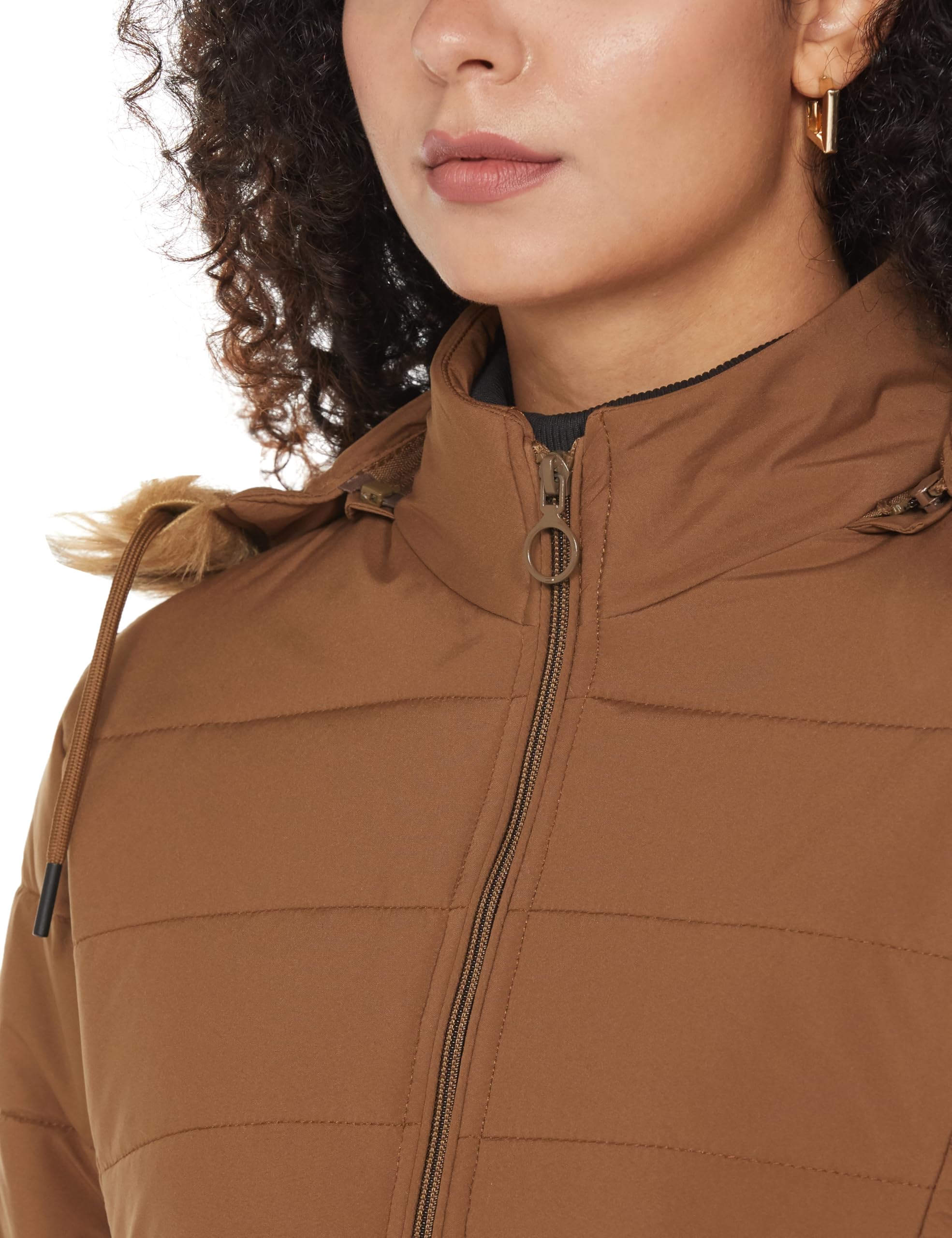 Qube By Fort Collins Women's Parka Coat (BE2913AZ_Khaki - Image 3