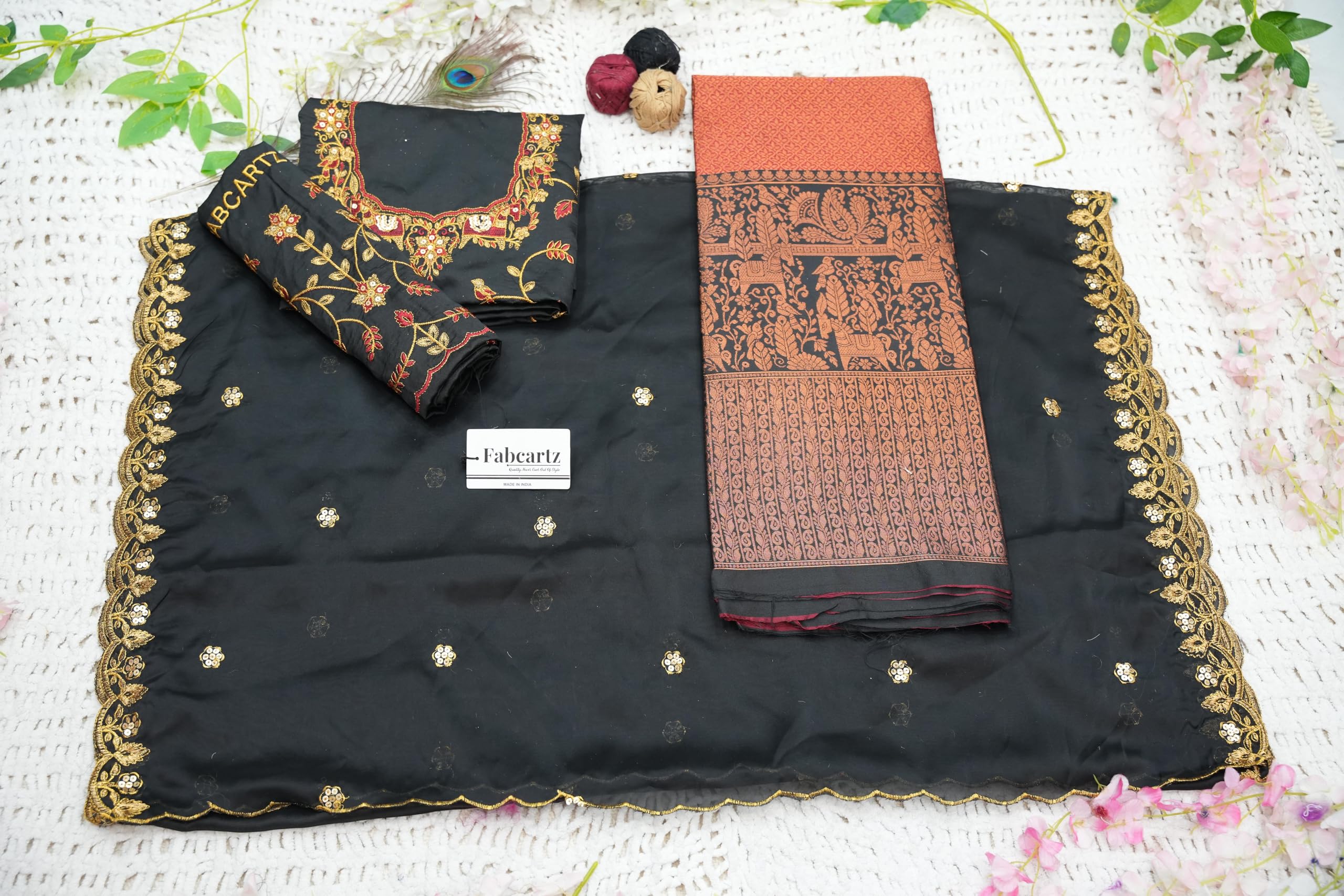 Trendy South Indian Half saree for women's (Maroon) - Image 4