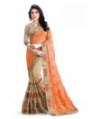 desiuyoker saree mart smart brand Women's Ruffle Saree Lycra Fabric With Blouse Piece