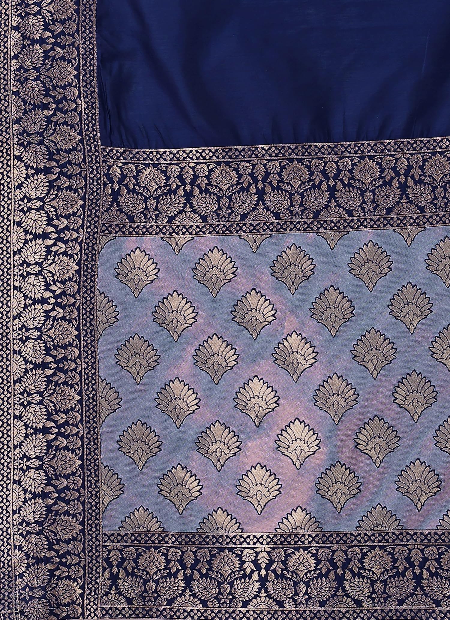 PURVAJA Women's Faux Silk lehengacholiset (Aayat-Blue Free Size) - Image 2