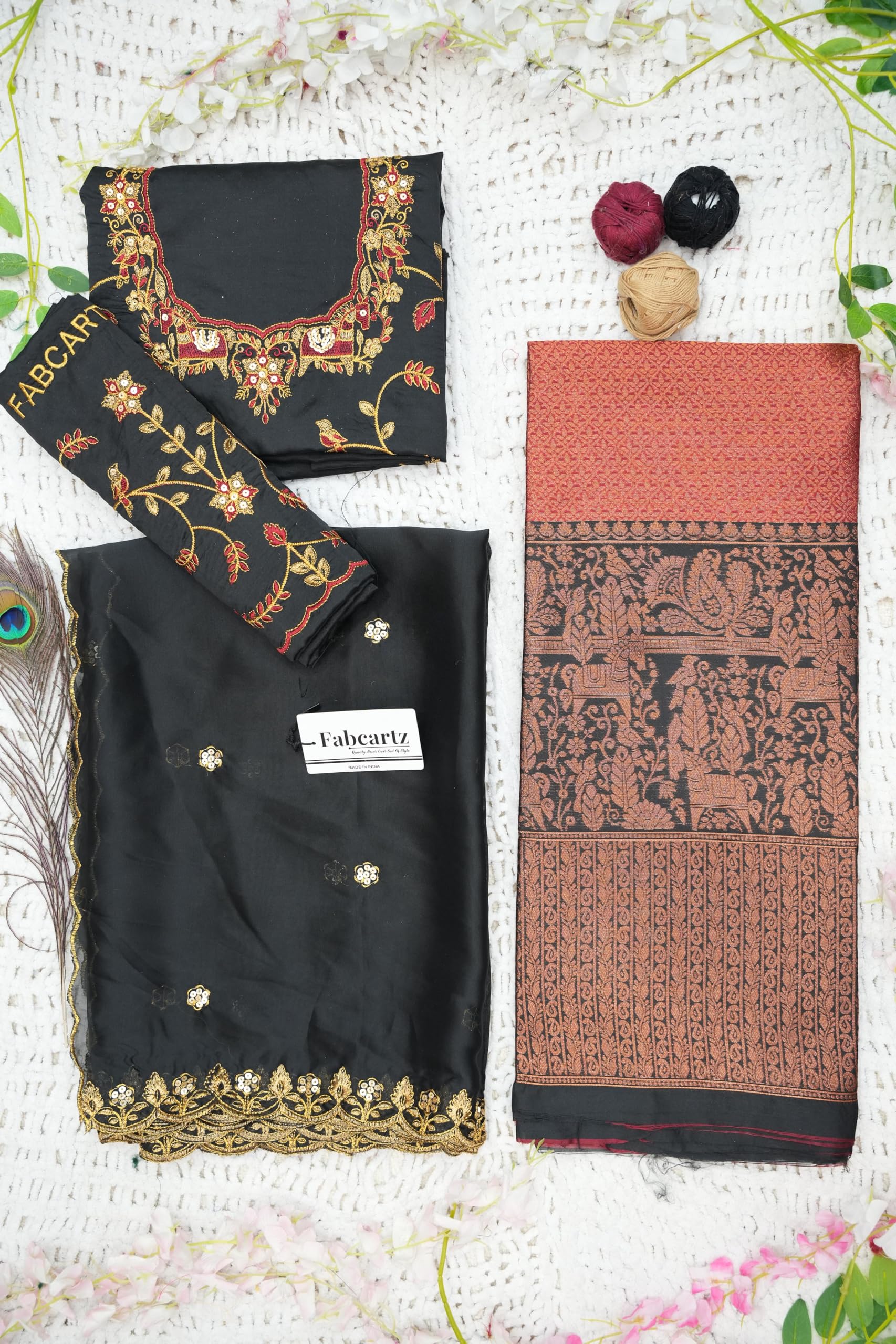 Trendy South Indian Half saree for women's (Maroon) - Image 8